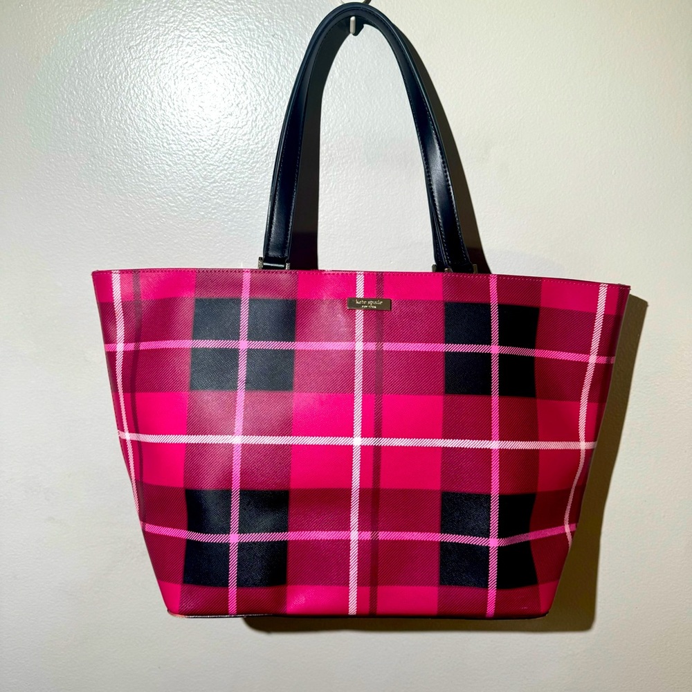 Kate spade pink black tote bag